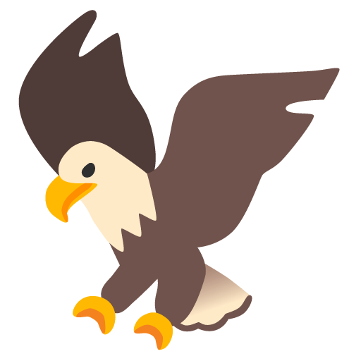 Google design of the eagle emoji verson:Noto Color Emoji 15.0