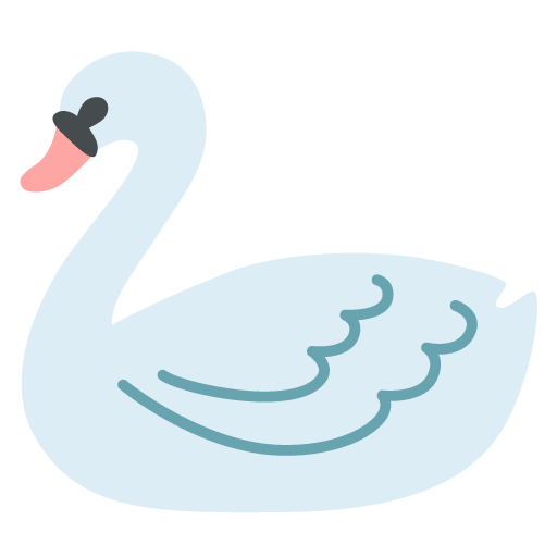 Google design of the swan emoji verson:Noto Color Emoji 15.0