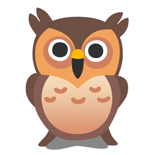 Google design of the owl emoji verson:Noto Color Emoji 15.0