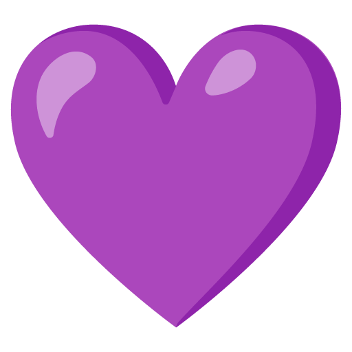Google design of the purple heart emoji verson:Noto Color Emoji 15.0