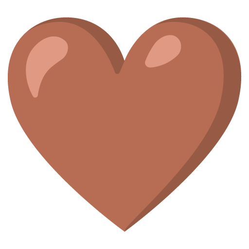 Google design of the brown heart emoji verson:Noto Color Emoji 15.0