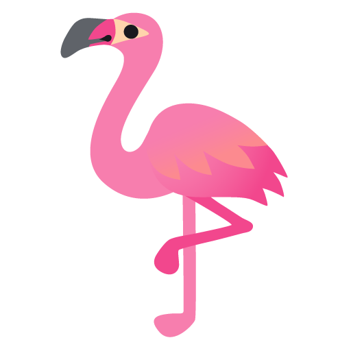 Google design of the flamingo emoji verson:Noto Color Emoji 15.0