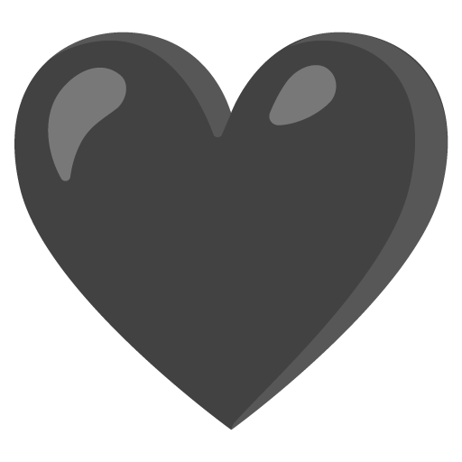 Google design of the black heart emoji verson:Noto Color Emoji 15.0