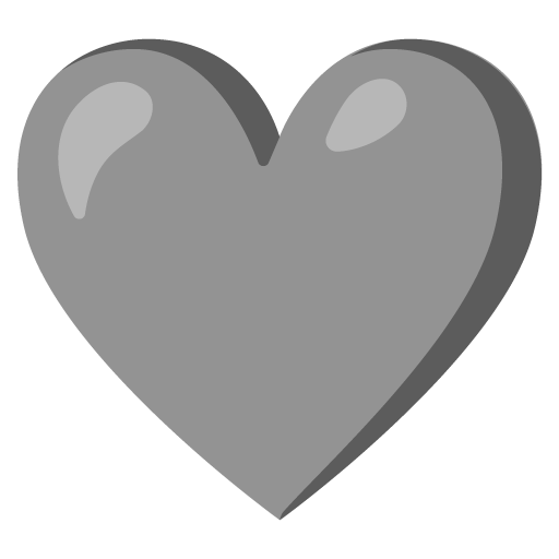 Google design of the grey heart emoji verson:Noto Color Emoji 15.0
