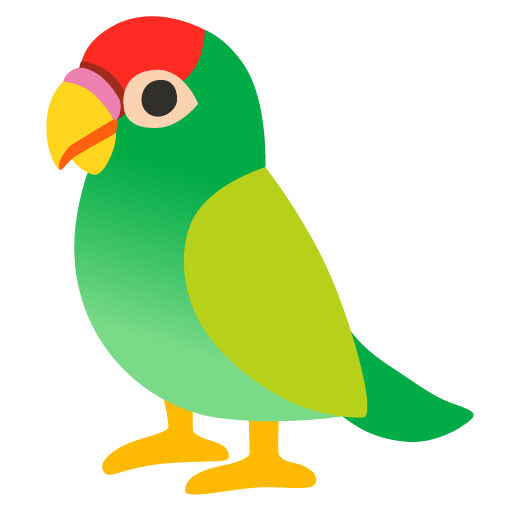 Google design of the parrot emoji verson:Noto Color Emoji 15.0