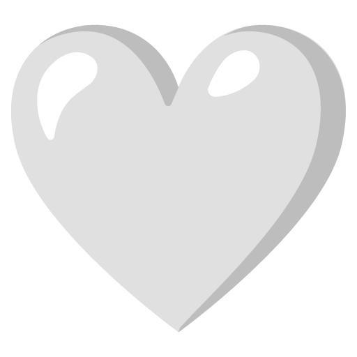 Google design of the white heart emoji verson:Noto Color Emoji 15.0