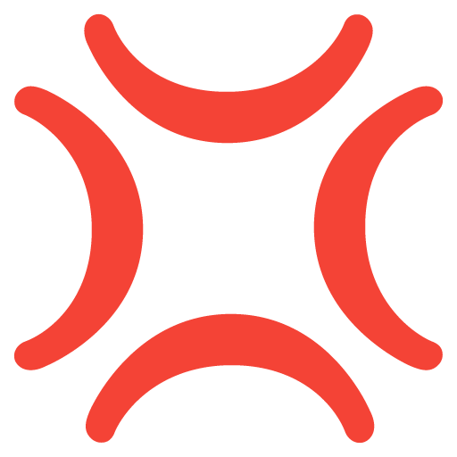 Google design of the anger symbol emoji verson:Noto Color Emoji 15.0