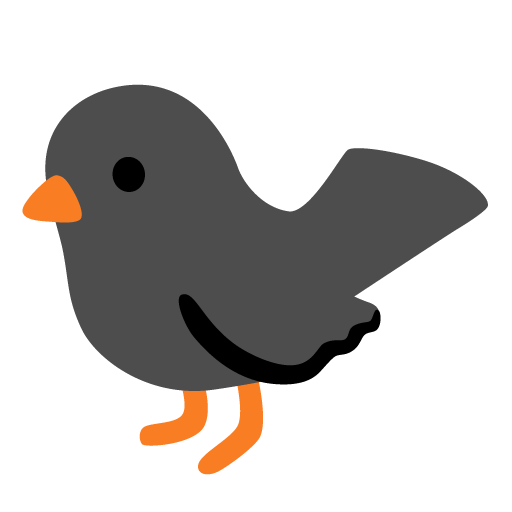 Google design of the black bird emoji verson:Noto Color Emoji 15.0