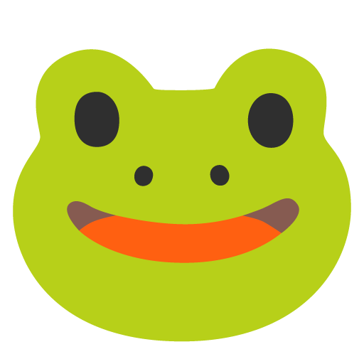 Google design of the frog emoji verson:Noto Color Emoji 15.0