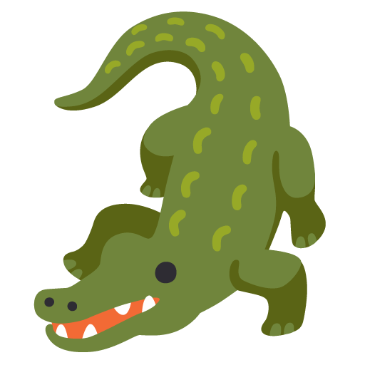 Google design of the crocodile emoji verson:Noto Color Emoji 15.0