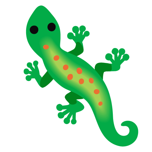 Google design of the lizard emoji verson:Noto Color Emoji 15.0