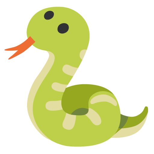 Google design of the snake emoji verson:Noto Color Emoji 15.0