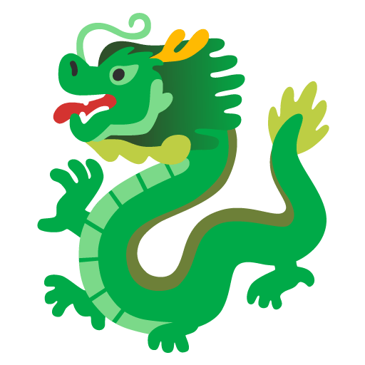 Google design of the dragon emoji verson:Noto Color Emoji 15.0