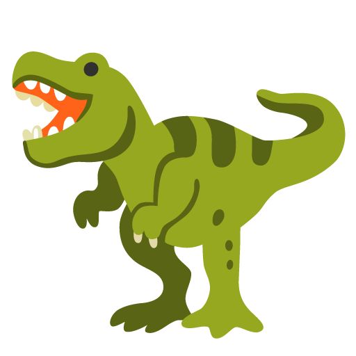 Google design of the T-Rex emoji verson:Noto Color Emoji 15.0