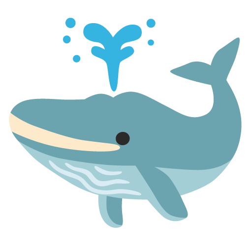 Google design of the spouting whale emoji verson:Noto Color Emoji 15.0