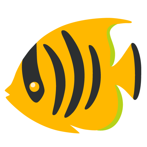 Google design of the tropical fish emoji verson:Noto Color Emoji 15.0