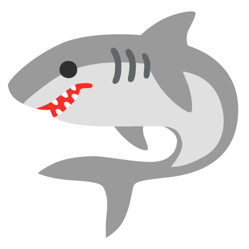 Google design of the shark emoji verson:Noto Color Emoji 15.0