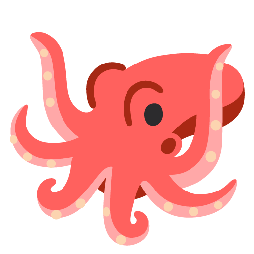 Google design of the octopus emoji verson:Noto Color Emoji 15.0