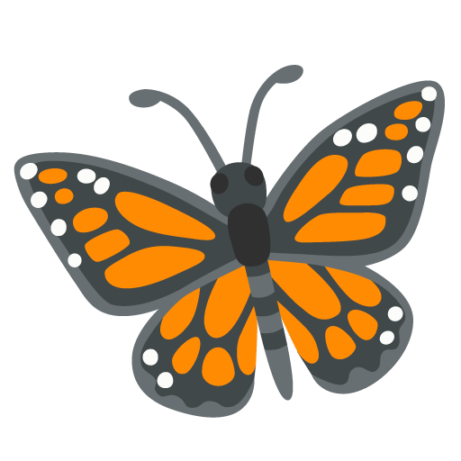 Google design of the butterfly emoji verson:Noto Color Emoji 15.0