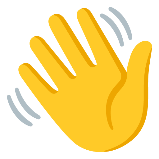 Google design of the waving hand emoji verson:Noto Color Emoji 15.0