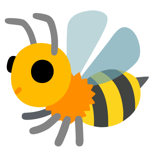 Google design of the honeybee emoji verson:Noto Color Emoji 15.0