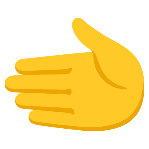 Google design of the leftwards hand emoji verson:Noto Color Emoji 15.0