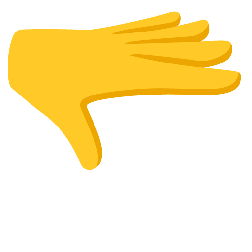 Google design of the palm down hand emoji verson:Noto Color Emoji 15.0