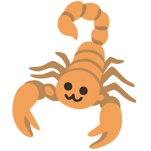 Google design of the scorpion emoji verson:Noto Color Emoji 15.0