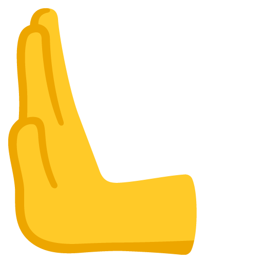 Google design of the leftwards pushing hand emoji verson:Noto Color Emoji 15.0