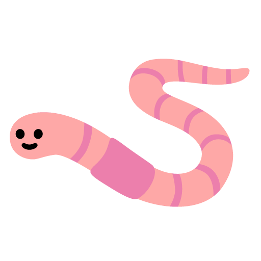 Google design of the worm emoji verson:Noto Color Emoji 15.0