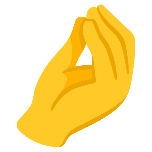 Google design of the pinched fingers emoji verson:Noto Color Emoji 15.0