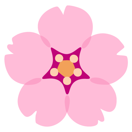 Google design of the cherry blossom emoji verson:Noto Color Emoji 15.0