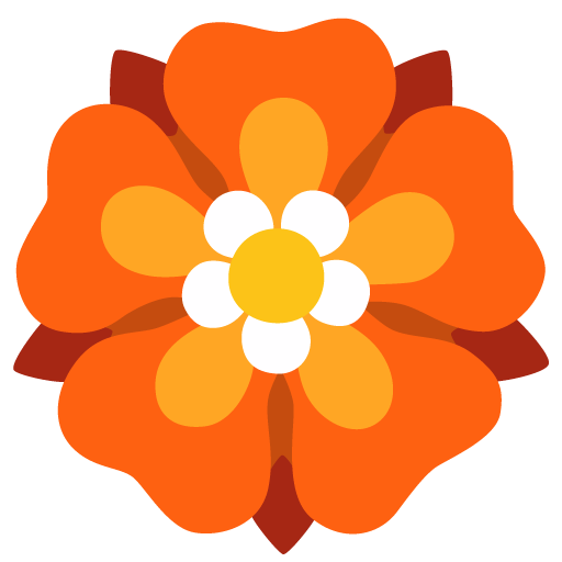 Google design of the rosette emoji verson:Noto Color Emoji 15.0