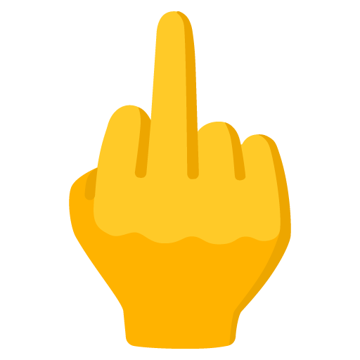Google design of the middle finger emoji verson:Noto Color Emoji 15.0