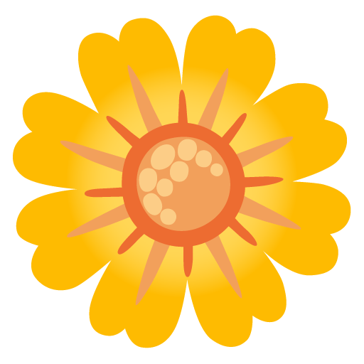 Google design of the blossom emoji verson:Noto Color Emoji 15.0