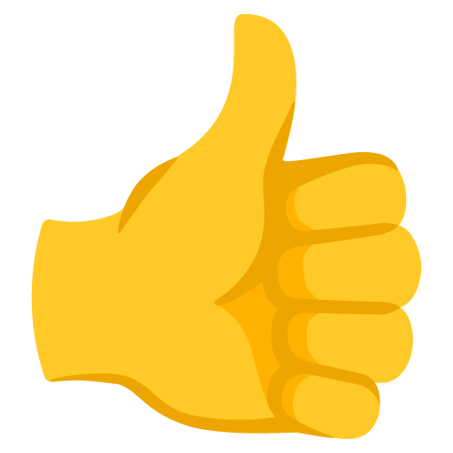 Google design of the thumbs up emoji verson:Noto Color Emoji 15.0