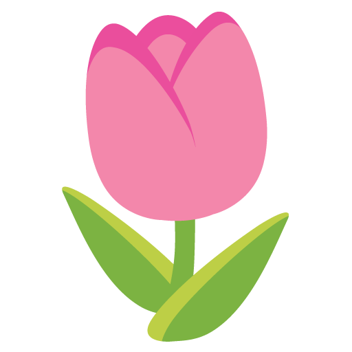 Google design of the tulip emoji verson:Noto Color Emoji 15.0