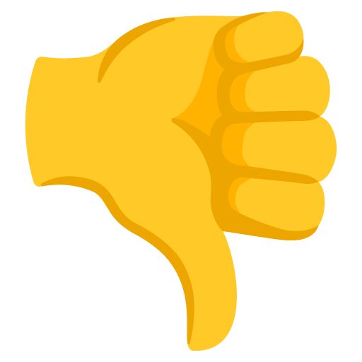 Google design of the thumbs down emoji verson:Noto Color Emoji 15.0