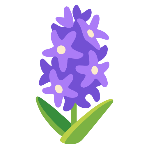 Google design of the hyacinth emoji verson:Noto Color Emoji 15.0