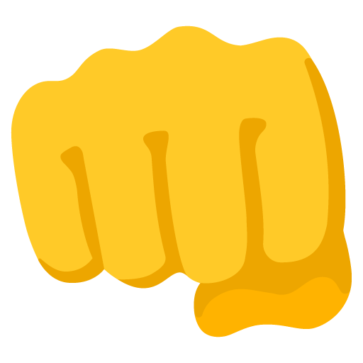 Google design of the oncoming fist emoji verson:Noto Color Emoji 15.0