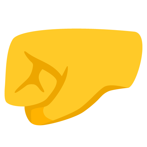 Google design of the left-facing fist emoji verson:Noto Color Emoji 15.0