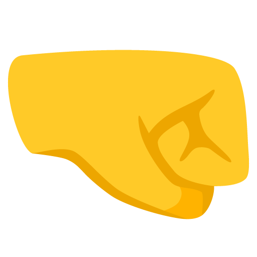 Google design of the right-facing fist emoji verson:Noto Color Emoji 15.0