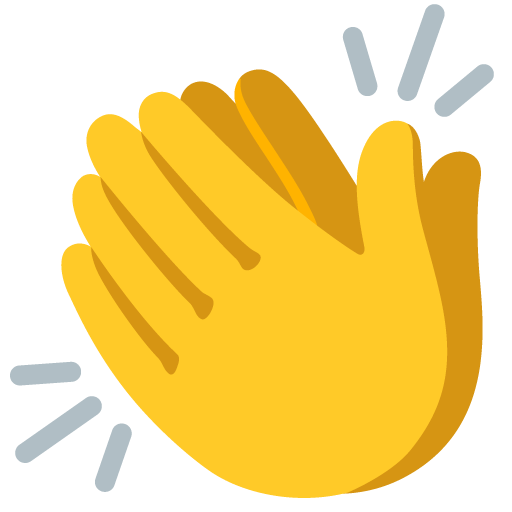 Google design of the clapping hands emoji verson:Noto Color Emoji 15.0