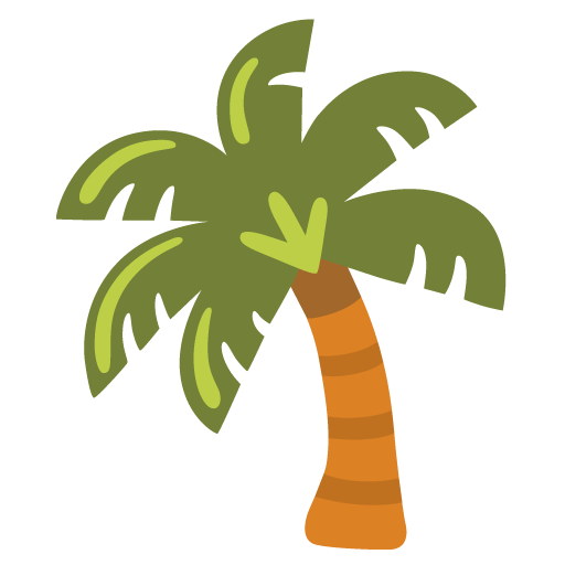 Google design of the palm tree emoji verson:Noto Color Emoji 15.0
