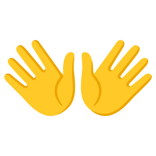 Google design of the open hands emoji verson:Noto Color Emoji 15.0