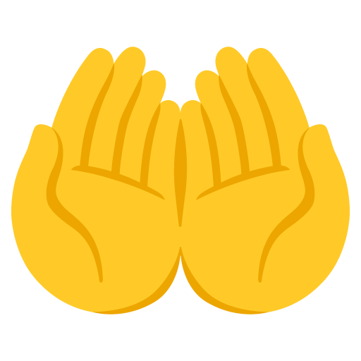 Google design of the palms up together emoji verson:Noto Color Emoji 15.0