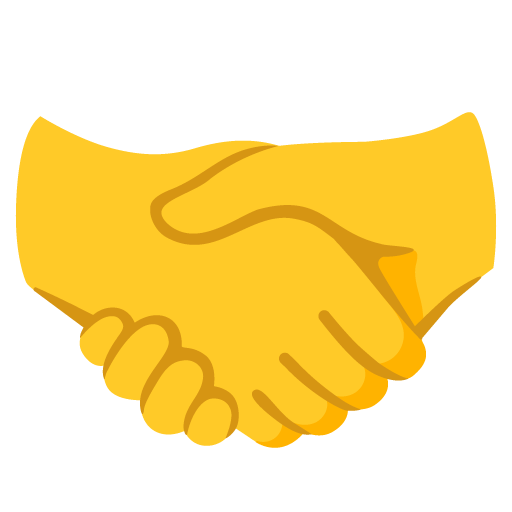 Google design of the handshake emoji verson:Noto Color Emoji 15.0
