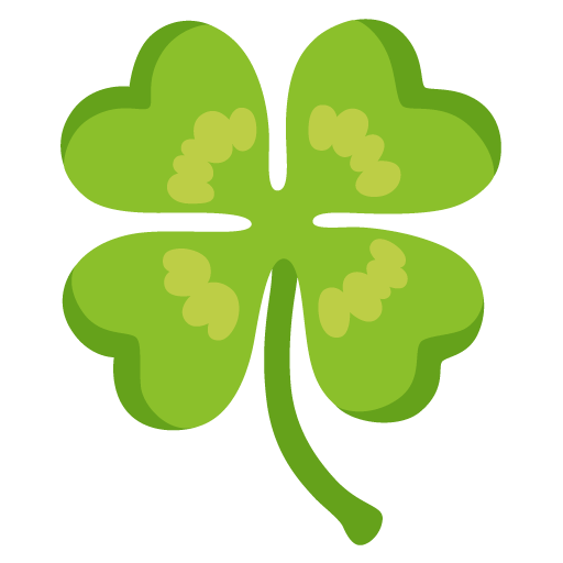 Google design of the four leaf clover emoji verson:Noto Color Emoji 15.0