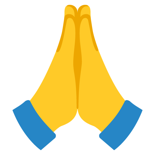 Google design of the folded hands emoji verson:Noto Color Emoji 15.0