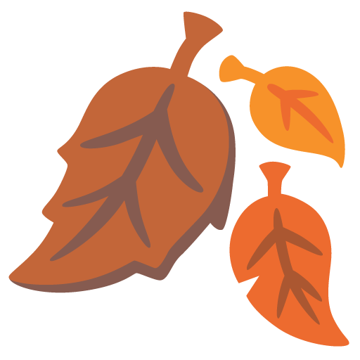 Google design of the fallen leaf emoji verson:Noto Color Emoji 15.0